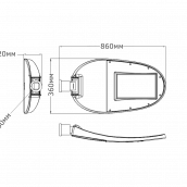 Габариты светильника консольного уличного ALED.STR.A4.240