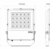 Прожектор светодиодный уличный FL-D6200W габаритные размеры