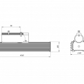 Габаритный чертеж светодиодного ekbxyjuj консольного светильника ALED.STR.16.110 110Вт IP67