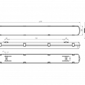 Габаритный чертеж влагозащищенного светильника ALED.PROM.ICEBERG.60.65