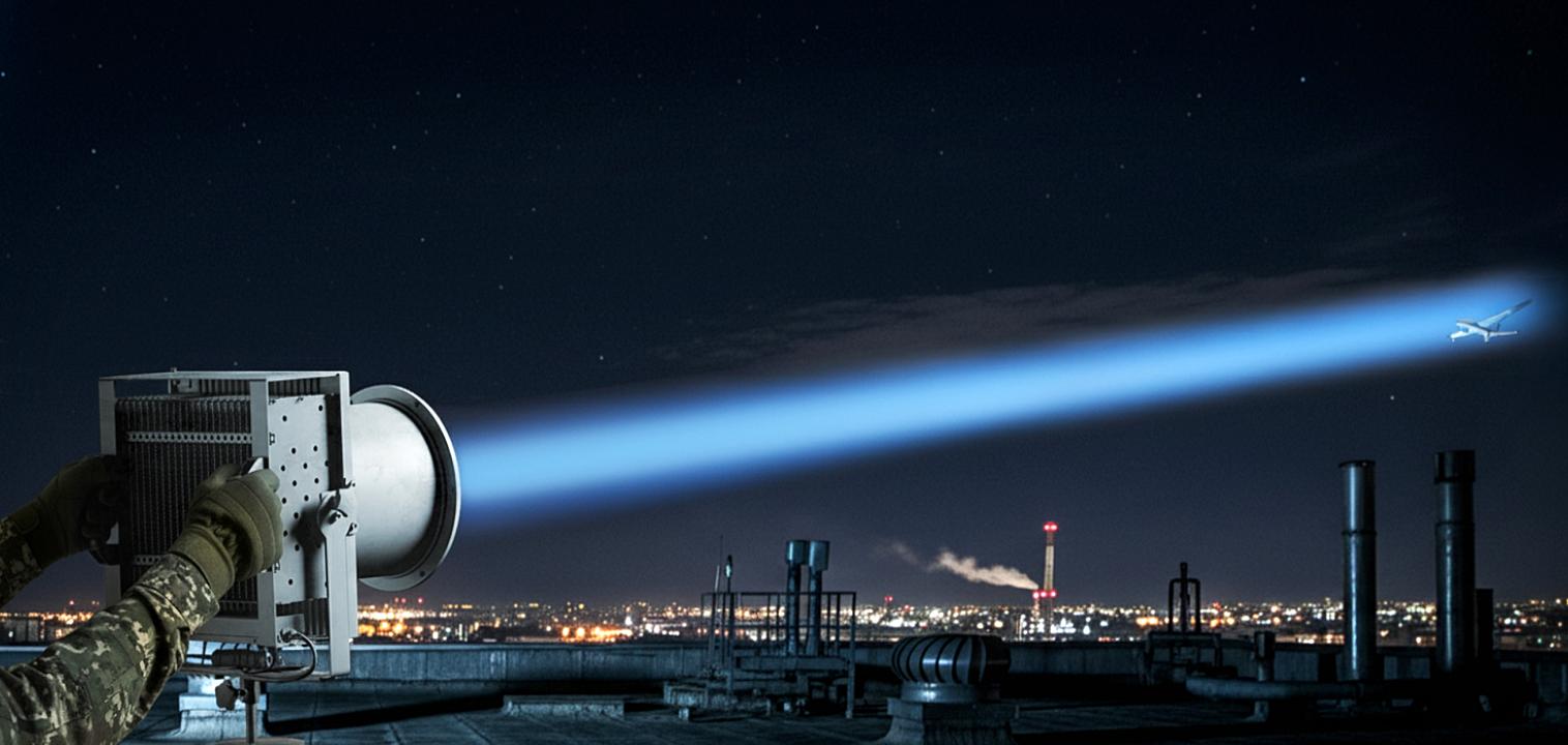 Дальнобойный LED поисковый прожектор с ручным управлением